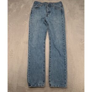 Levis 501 Original Fit Jeans Womens 30x34 Blue Straight Leg Denim Button Fly